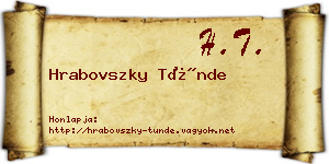 Hrabovszky Tünde névjegykártya