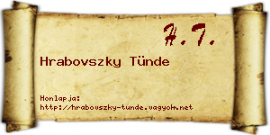 Hrabovszky Tünde névjegykártya